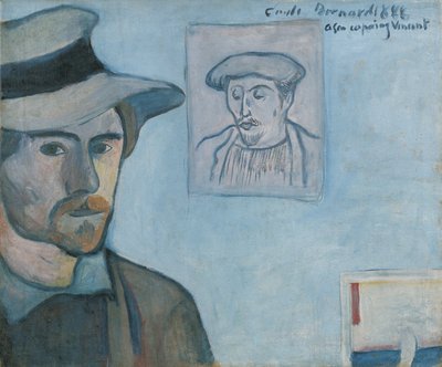 Autoportrait avec portrait de Gauguin - Emile Bernard