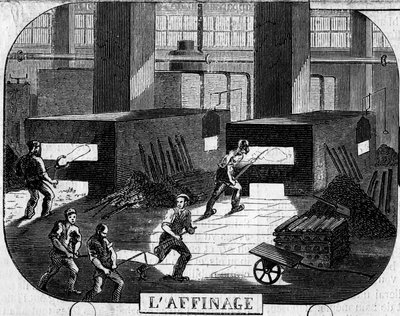 Forges de la Franche-Comté : affinage avec fours à puddler. Usine de Fraisans, Jura (39) - Emile Bourdelin