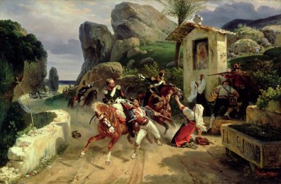 Bandits italiens surpris par les troupes papales, 1831 - Emile Jean Horace Vernet