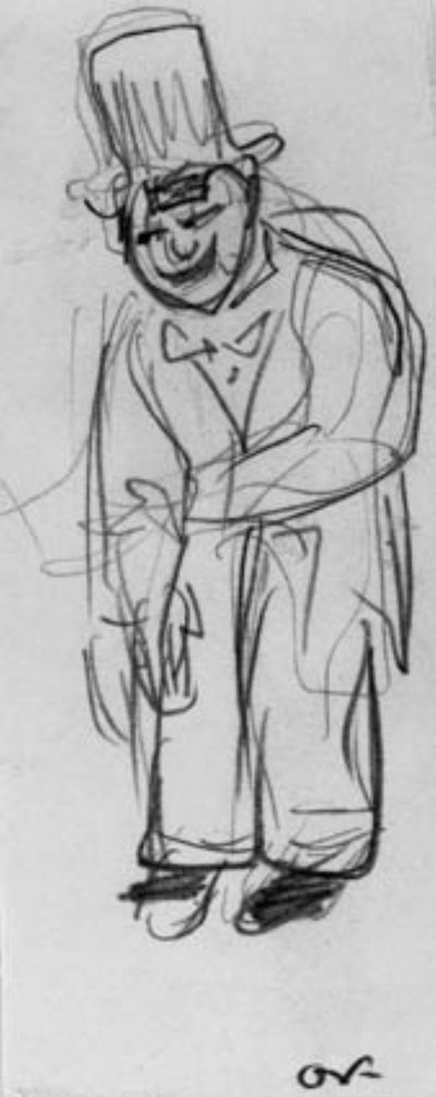 Clown debout avec un chapeau haut - Emile Othon Friesz