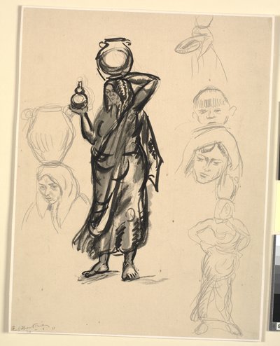Études de femme portant de l