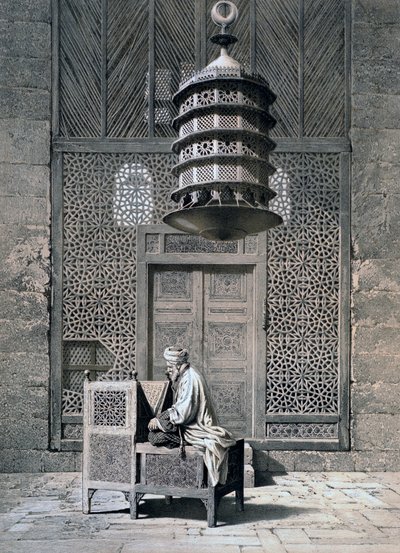 Porte de tombeau, mosquée du sultan Barquq, 19e siècle - Emile Prisse d