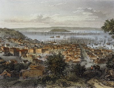 Vue de San Francisco, Californie, USA. Engaving ... (gravure) - Emile Rouargue