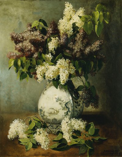 Lilas dans un vase de Delft, 1895 - Emile Vernon