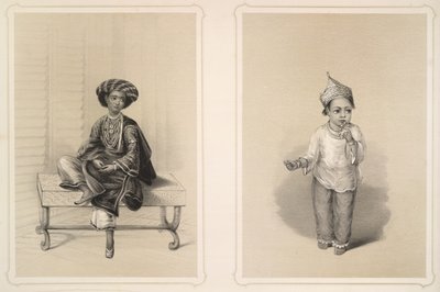 Un jeune natif de rang à Calcutta, étudiant du Hindu College. Une petite fille musulmane - Emily Eden