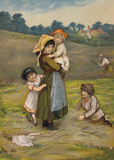 Enfants avec leur mère à la récolte - Emily Jane Harding Andrews