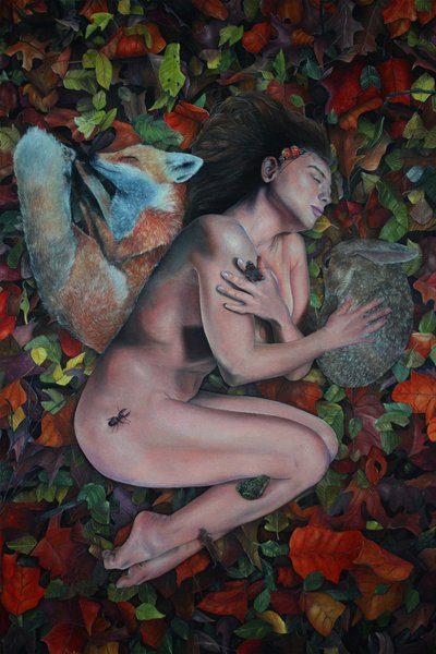 La forêt rassemblée, 2023 (huile sur toile) - Emma Pewsey