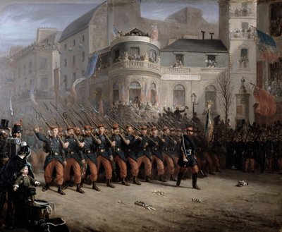 Le retour des troupes à Paris de Crimée, Boulevard des Italiens, devant le Pavillon de Hanovre, décembre 1855 - Emmanuel Masse