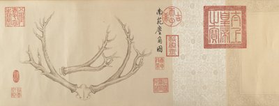 Deux peintures de bois de cerf, datées de 1762 et 1767 - Emperor Qianlong