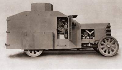 Une voiture blindée britannique pendant la Première Guerre mondiale, de The Illustrated War News, 1915 - English Photographer
