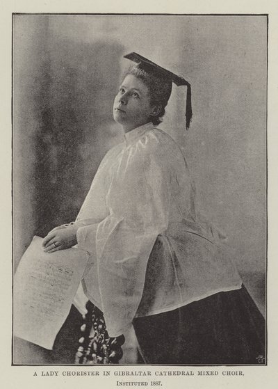 Une choriste à la cathédrale de Gibraltar, chœur mixte institué en 1887 - English Photographer
