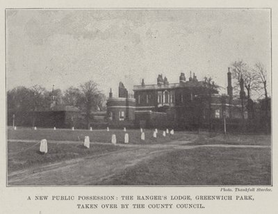 Une nouvelle possession publique, le Rangers Lodge, Greenwich Park, pris en charge par le Conseil du Comté - English Photographer