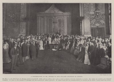 Une présentation à M. Seddon par des colons néo-zélandais à Londres - English Photographer