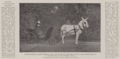 Un souvenir de la dernière visite de la reine Victoria en Irlande, Sa défunte Majesté dans son chariot à âne dans les jardins du Viceregal Lodge - English Photographer