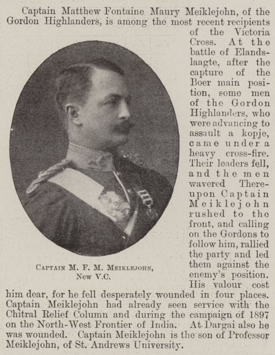 Capitaine M F M Meiklejohn, nouveau VC - English Photographer