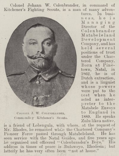 Colonel J W Colenbrander, commandant les éclaireurs de Kitchener - English Photographer