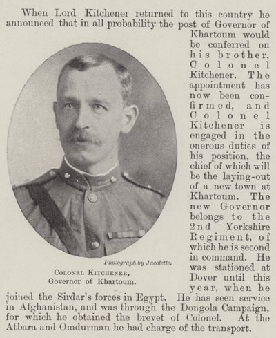 Colonel Kitchener, gouverneur de Khartoum - English Photographer