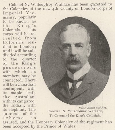 Colonel N Willoughby Wallace, commandant des King