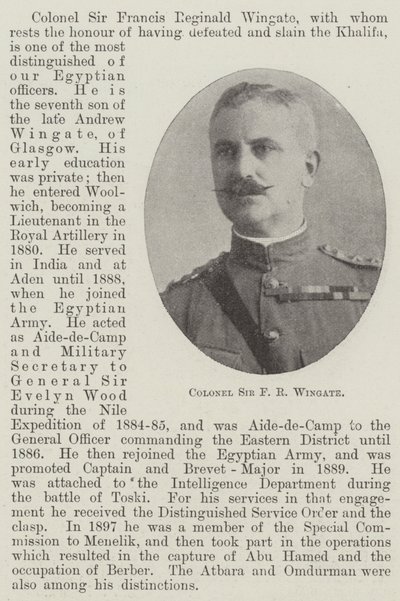 Colonel Sir F R Wingate - English Photographer