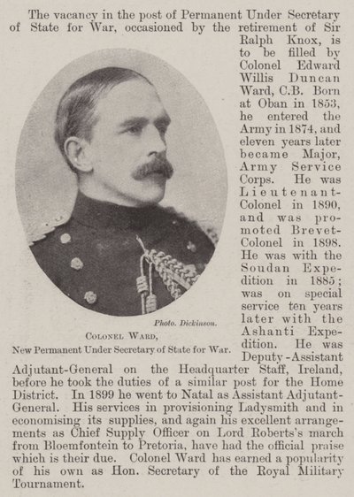 Colonel Ward, nouveau sous-secrétaire d