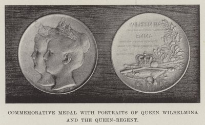Médaille commémorative avec portraits de la reine Wilhelmine et de la reine-régente - English Photographer