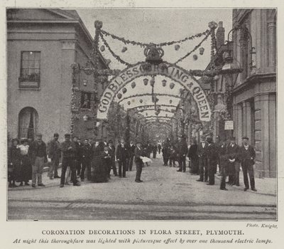 Décorations de couronnement dans Flora Street, Plymouth - English Photographer
