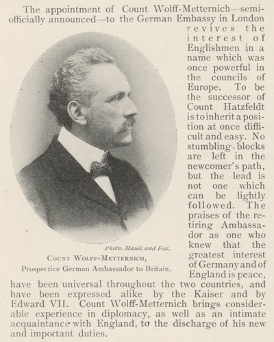 Comte Wolff-Metternich, futur ambassadeur d