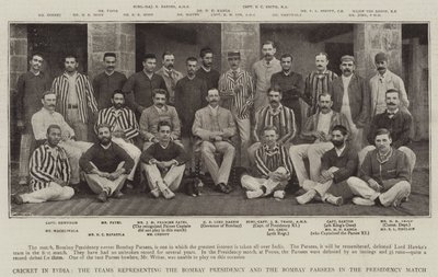 Le cricket en Inde, les équipes représentant la présidence de Bombay et les Parsees de Bombay dans le match de la présidence - English Photographer