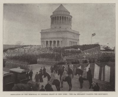Dédicace du mémorial au général Grant à New York, le 7e régiment passant devant le monument - English Photographer