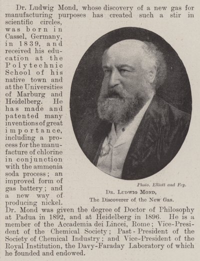 Dr Ludwig Mond, le découvreur du nouveau gaz - English Photographer