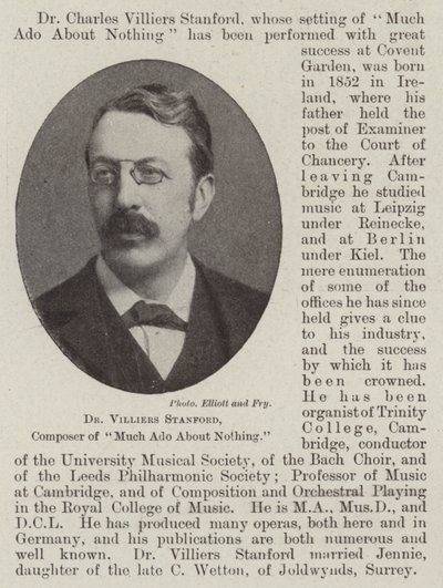Dr Villiers Stanford, compositeur de Beaucoup de bruit pour rien - English Photographer