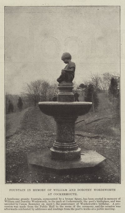 Fontaine en mémoire de William et Dorothy Wordsworth à Cockermouth - English Photographer
