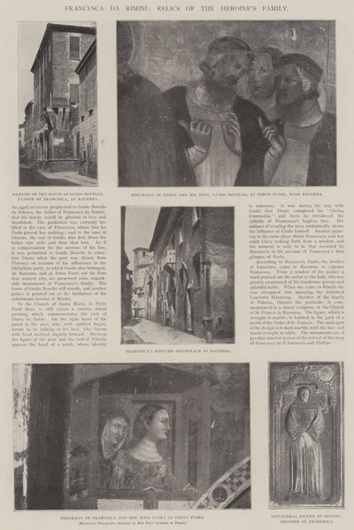 Francesca da Rimini, reliques de la famille de l