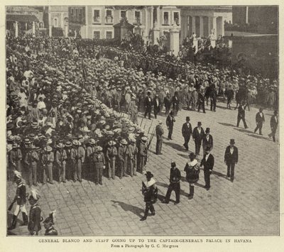 Le général Blanco et son état-major se rendant au palais du capitaine général à La Havane - English Photographer