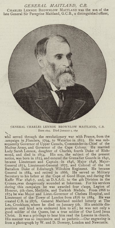 Général Charles Lennox Brownlow Maitland, CB - English Photographer