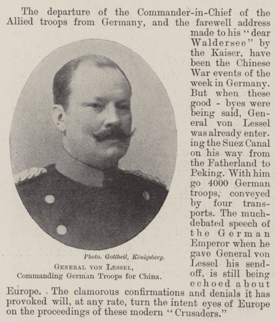 Général von Lessel, commandant les troupes allemandes pour la Chine - English Photographer