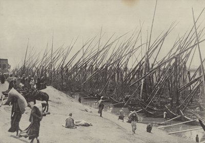 Bateaux de grains sur le Nil, montrant comment le maïs a toujours été transporté depuis la Haute-Égypte - English Photographer