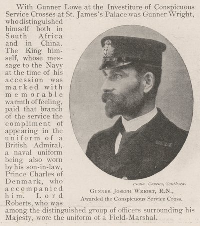 Canonnier Joseph Wright, RN, décoré de la Croix de service distingué - English Photographer