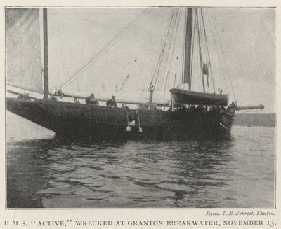 HMS Active, échoué à la jetée de Granton, le 13 novembre - English Photographer