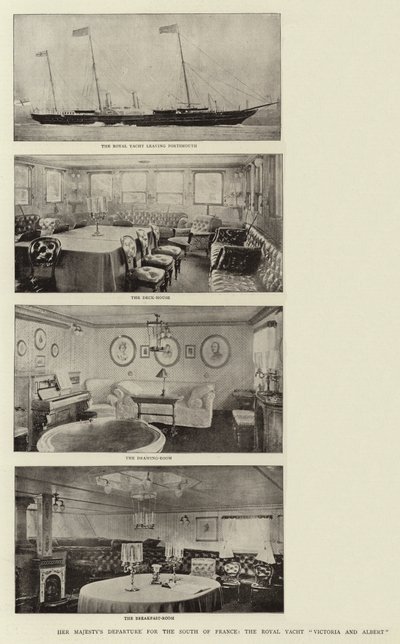 Le départ de Sa Majesté pour le sud de la France, le yacht royal Victoria et Albert - English Photographer