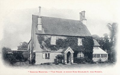 Maison dans le village de Long Marston, Gloucestershire, où le roi Charles II a été caché après sa fuite suivant la défaite de son armée à la bataille de Worcester - English Photographer