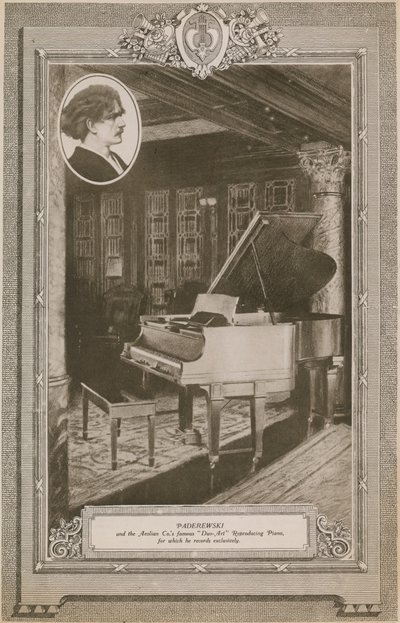Ignacy Jan Paderewski et le célèbre piano Duo-Art de la société Aeolian - English Photographer