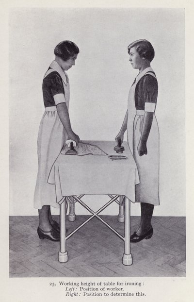Illustration pour la posture dans les travaux ménagers (photo n/b) - English Photographer