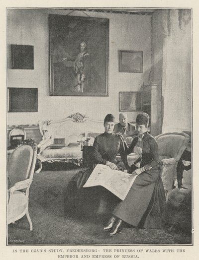 Dans le bureau du Tsar, Fredensborg, la princesse de Galles avec l