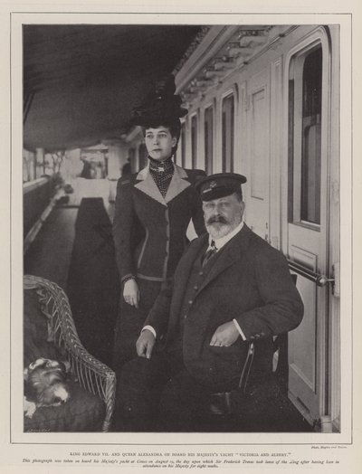 Le roi Edward VII et la reine Alexandra à bord du yacht de Sa Majesté Victoria et Albert - English Photographer