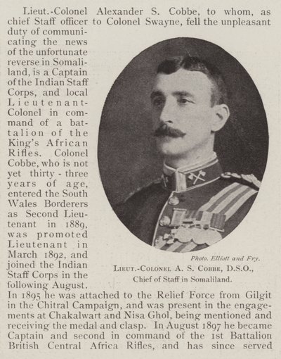 Lieutenant-colonel A S Cobbe, DSO, chef d