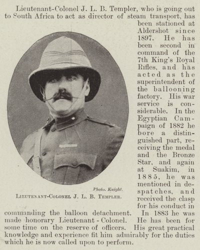Lieutenant-Colonel J L B Templer - English Photographer