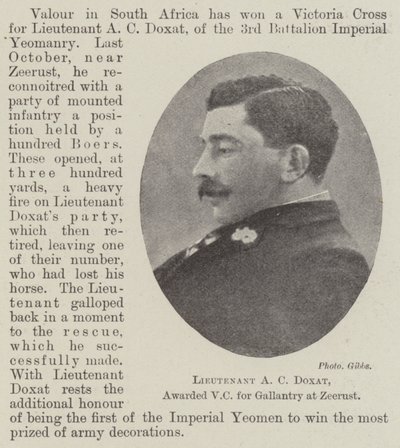 Lieutenant A C Doxat, récompensé par la VC pour bravoure à Zeerust - English Photographer