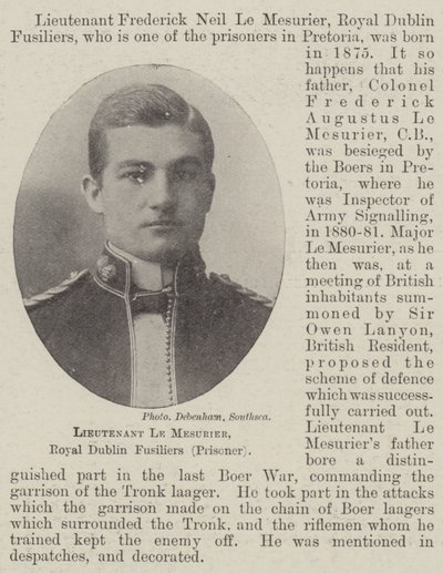 Lieutenant Le Mesurier, Royal Dublin Fusiliers (prisonnier) - English Photographer