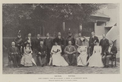 La visite de Lord Curzon à Lucknow, un groupe à la maison du gouvernement - English Photographer